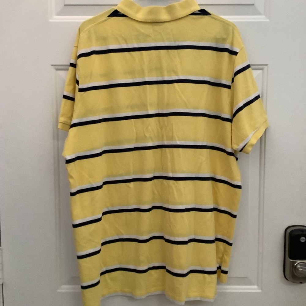 Polo by Ralph Lauren Yellow, White & Blue Striped w/ Red Pony Mens XXL - Picture 3 of 16
